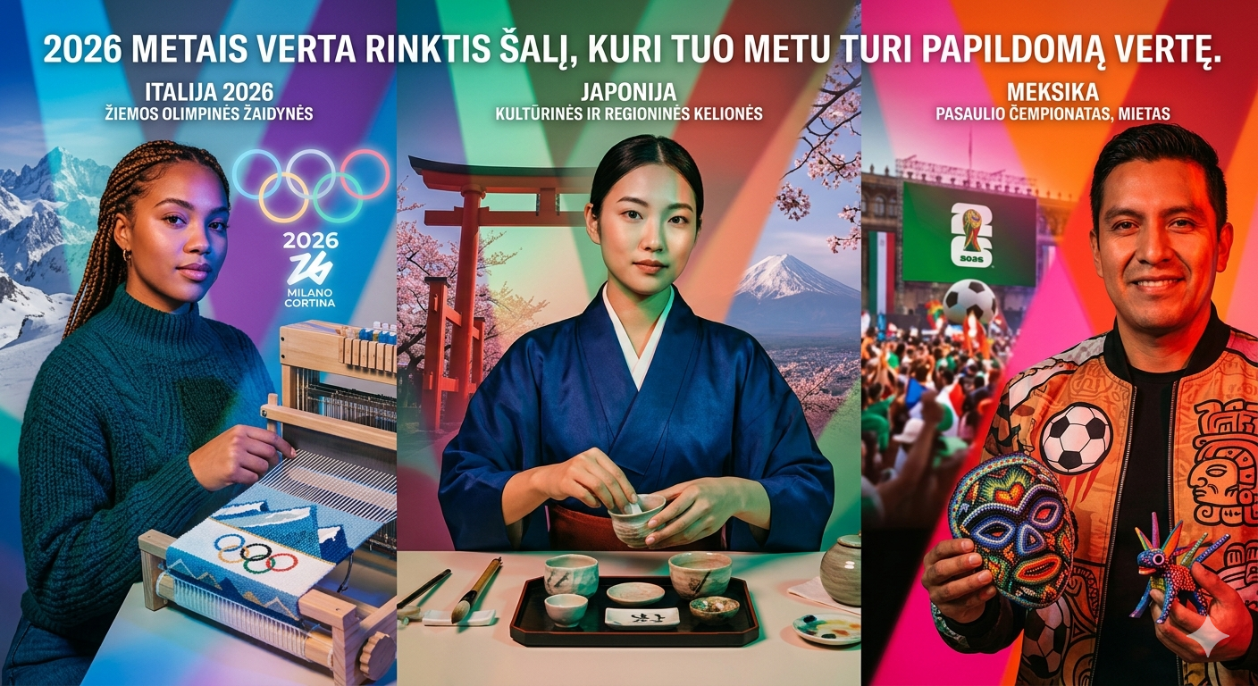 3 rekomenduojamos šalys, kurias verta aplankyti 2026 metais